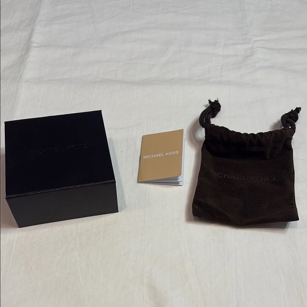 Michael Kors Dark Brown Jewelry Bag, Pamplet & Magnetic Box